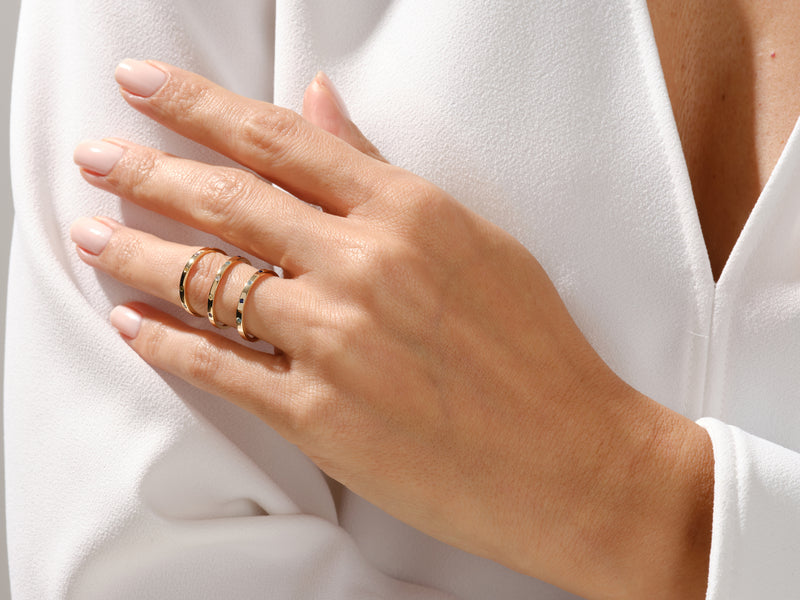 Citrine Flush Set Ring in 14k Solid Gold