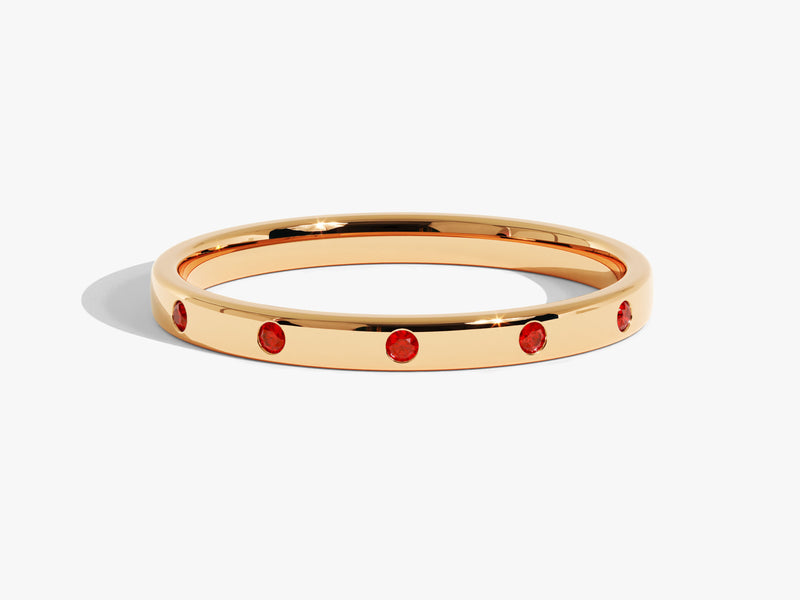 Ruby Flush Set Ring in 14k Solid Gold