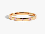 Pink Tourmaline Flush Set Ring in 14k Solid Gold