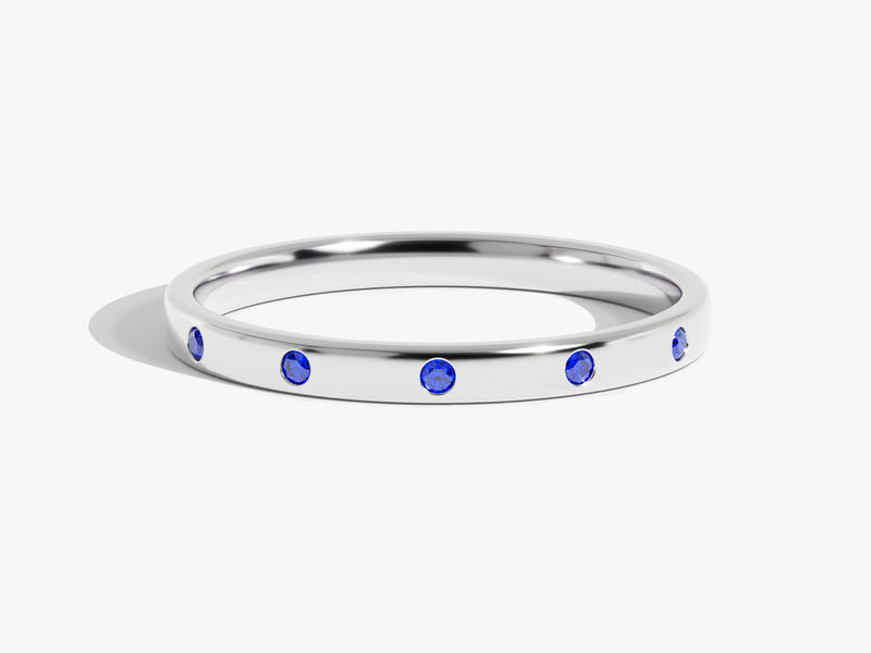 Sapphire Flush Set Ring in 14k Solid Gold