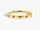 Ruby Flush Set Ring in 14k Solid Gold