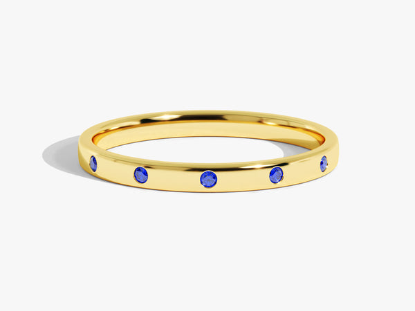 Sapphire Flush Set Ring in 14k Solid Gold
