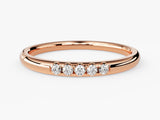 Rose gold diamond band ring, fine jewelry