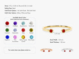 Ruby Bezel Set Open Cuff Ring in 14k Solid Gold