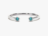 Birthstone Bezel Set Open Cuff Ring