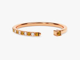 Citrine Pave Set Open Ring in 14k Solid Gold