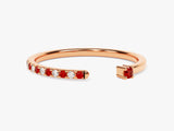 Ruby Pave Set Open Ring in 14k Solid Gold
