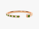 Emerald Pave Set Open Ring in 14k Solid Gold