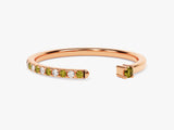 Peridot Pave Set Open Ring in 14k Solid Gold