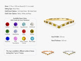 Alternating Peridot Curved Ring in 14k Solid Gold