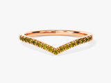 Peridot Curved Ring in 14k Solid Gold