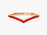 Ruby Curved Ring in 14k Solid Gold