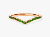 Emerald Curved Ring in 14k Solid Gold