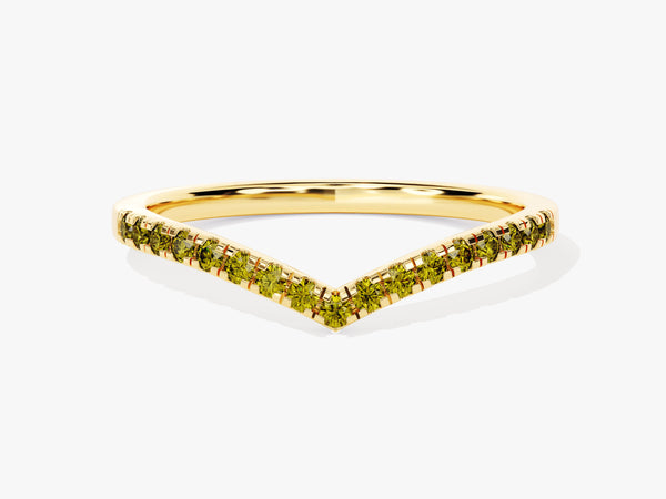 Peridot Curved Ring in 14k Solid Gold