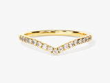 Alternating Diamond Birthstone Curved Ring in 14k Solid Gold