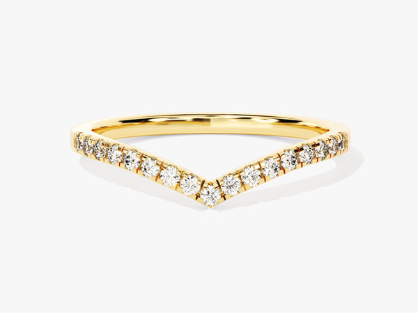 Alternating Diamond Birthstone Curved Ring in 14k Solid Gold