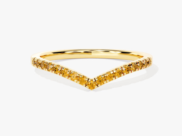 Citrine Curved Ring in 14k Solid Gold