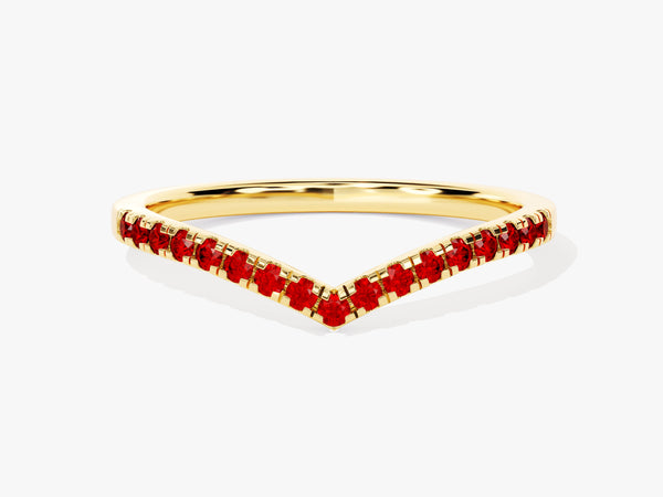 Ruby Curved Ring in 14k Solid Gold