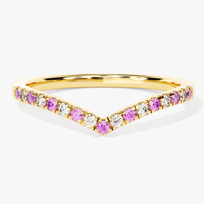 Alternating Birthstone Curved Ring