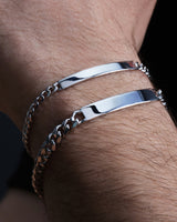 14k Solid Gold 6.5mm Cuban Chain Tag Bracelet