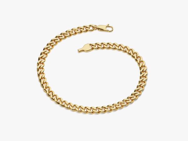 14k Solid Gold 5.0mm Cuban Chain Bracelet