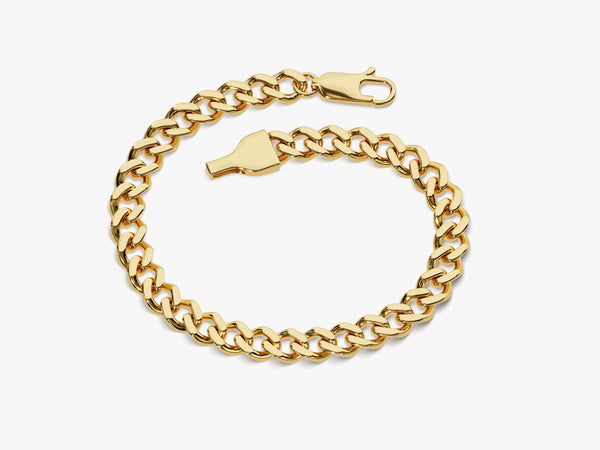 14k Solid Gold 6.0mm Cuban Chain Bracelet