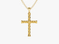 14k Gold Twisted Cross Necklace