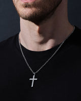 14k Gold 3.0mm Rolo Chain Cross Necklace