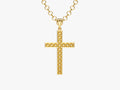 14k Gold 3.0mm Rolo Chain Cross Necklace