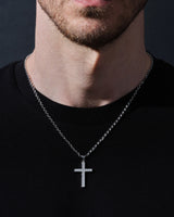 14k Gold 3.0mm Rolo Chain Cross Necklace