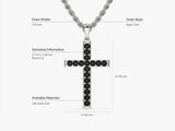 14k Gold Black Diamond Cross Necklace