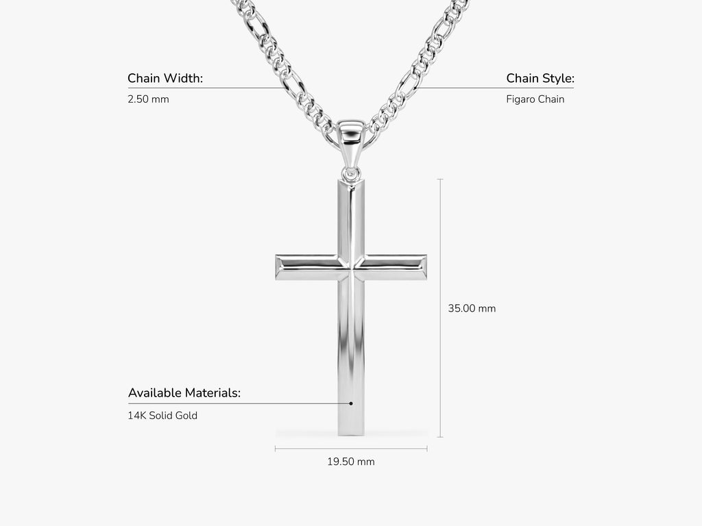 Collana Con Ciondolo A Croce, Placcata In Oro Su Catena Figaro - Foto 4