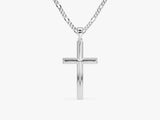 14k Gold 2.5mm Figaro Chain Cross Necklace