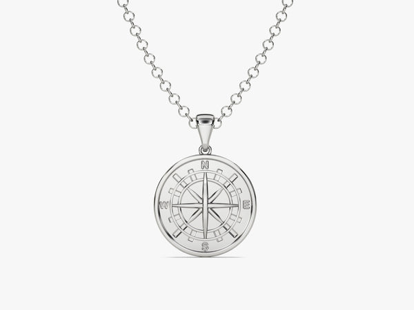 14k Gold Compass Necklace