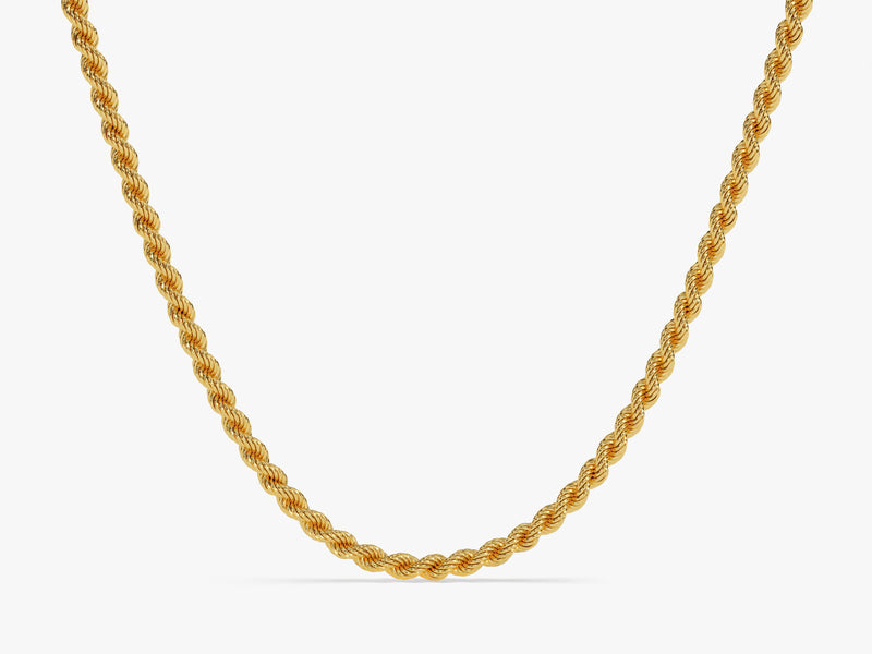 14k Gold 5.0mm Rope Chain Necklace