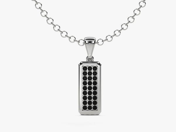 Men's Black Diamond Pendant Necklace - Gold Vermeil