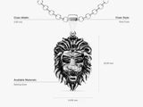 Oxidized Lion Head Pendant Necklace - Sterling Silver