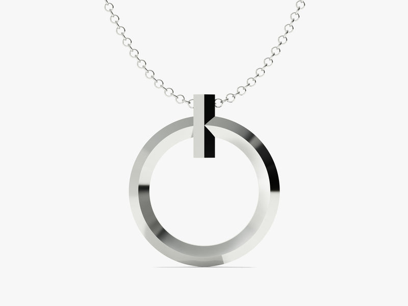 Men's Circular Pendant Necklace - Gold Vermeil