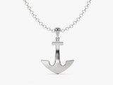 Plain Anchor Pendant Necklace - Gold Vermeil