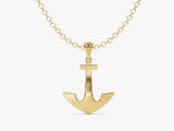 Plain Anchor Pendant Necklace - Gold Vermeil