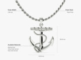 Anchor Pendant with Rope Detail - Gold Vermeil