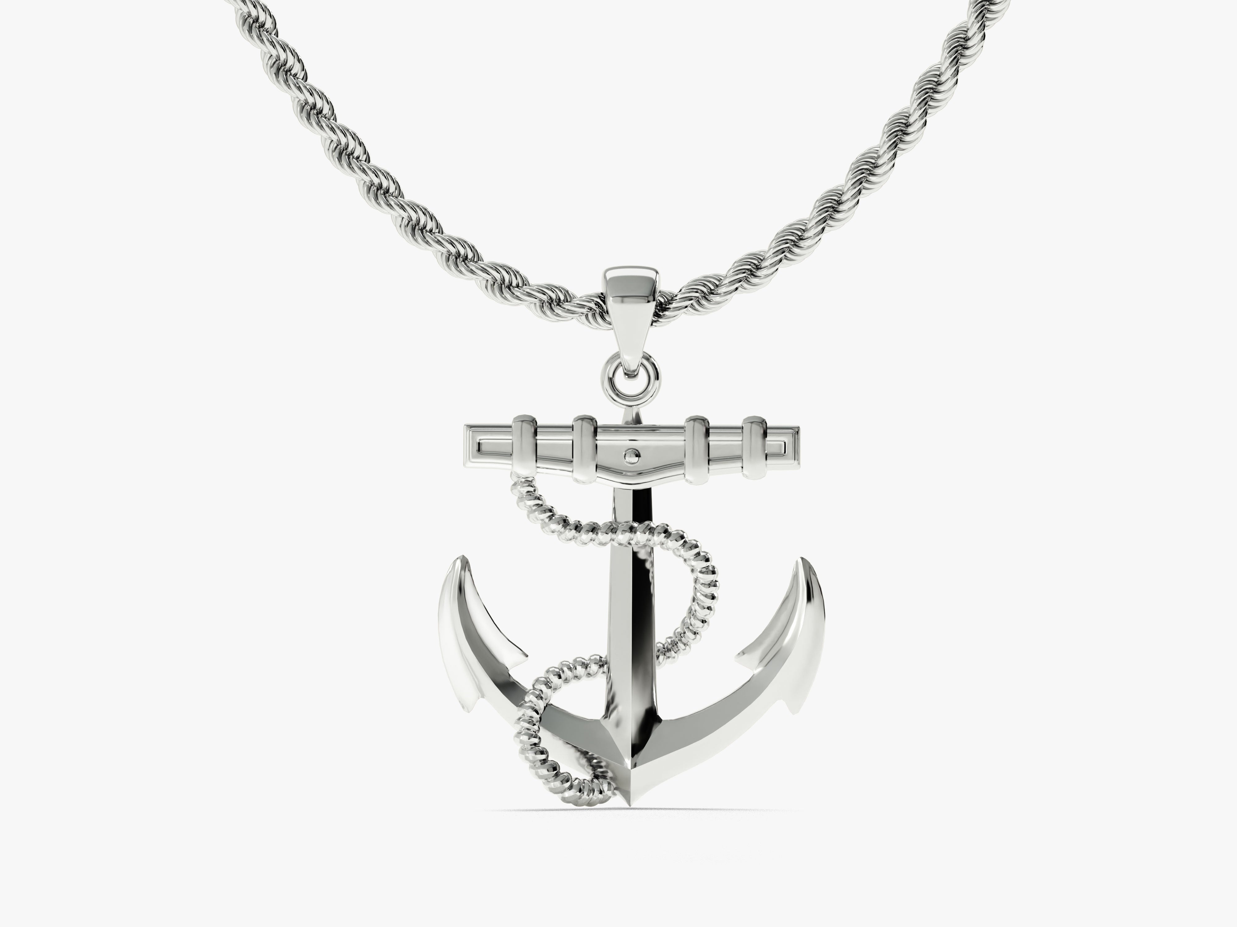 Silver anchor pendant necklace for jewelry lovers