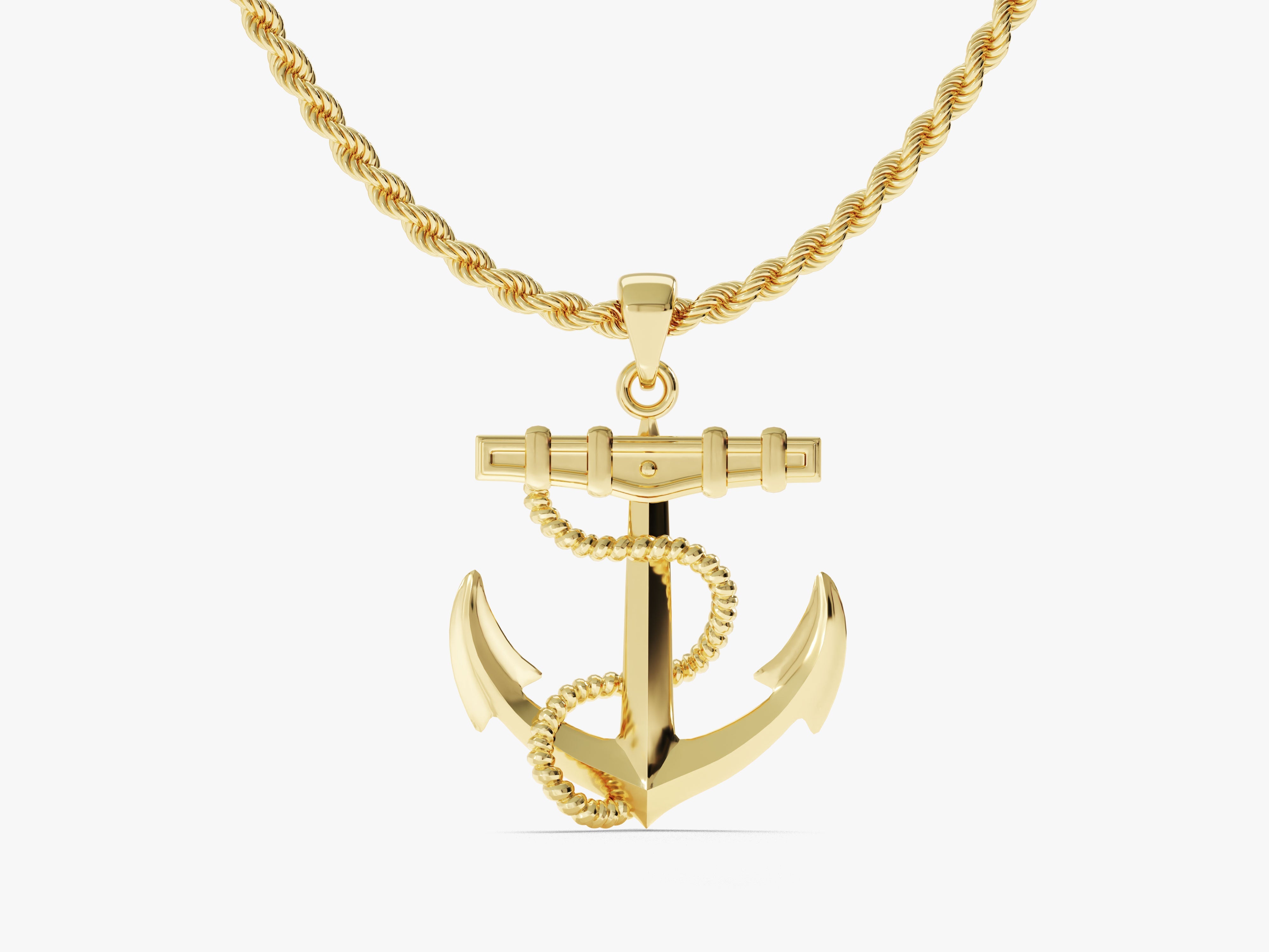 Gold anchor pendant necklace for jewelry lovers