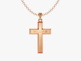 Men's Name Cross Pendant Necklace - Gold Vermeil