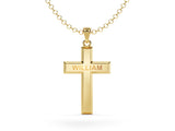 Men's Name Cross Pendant Necklace - Gold Vermeil