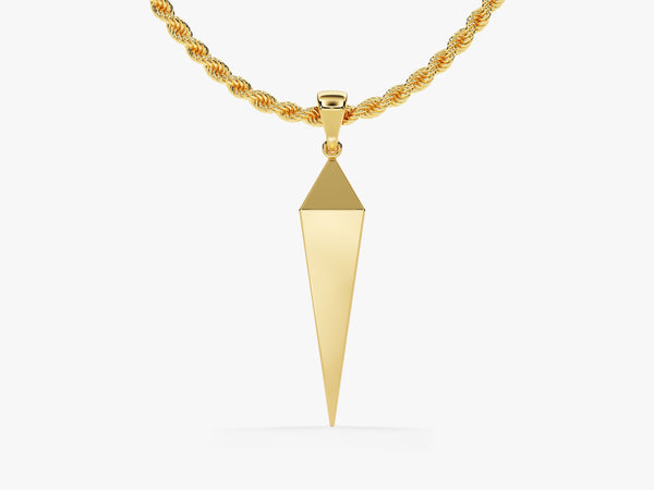 Geometric Spike Pendant Necklace - Gold Vermeil