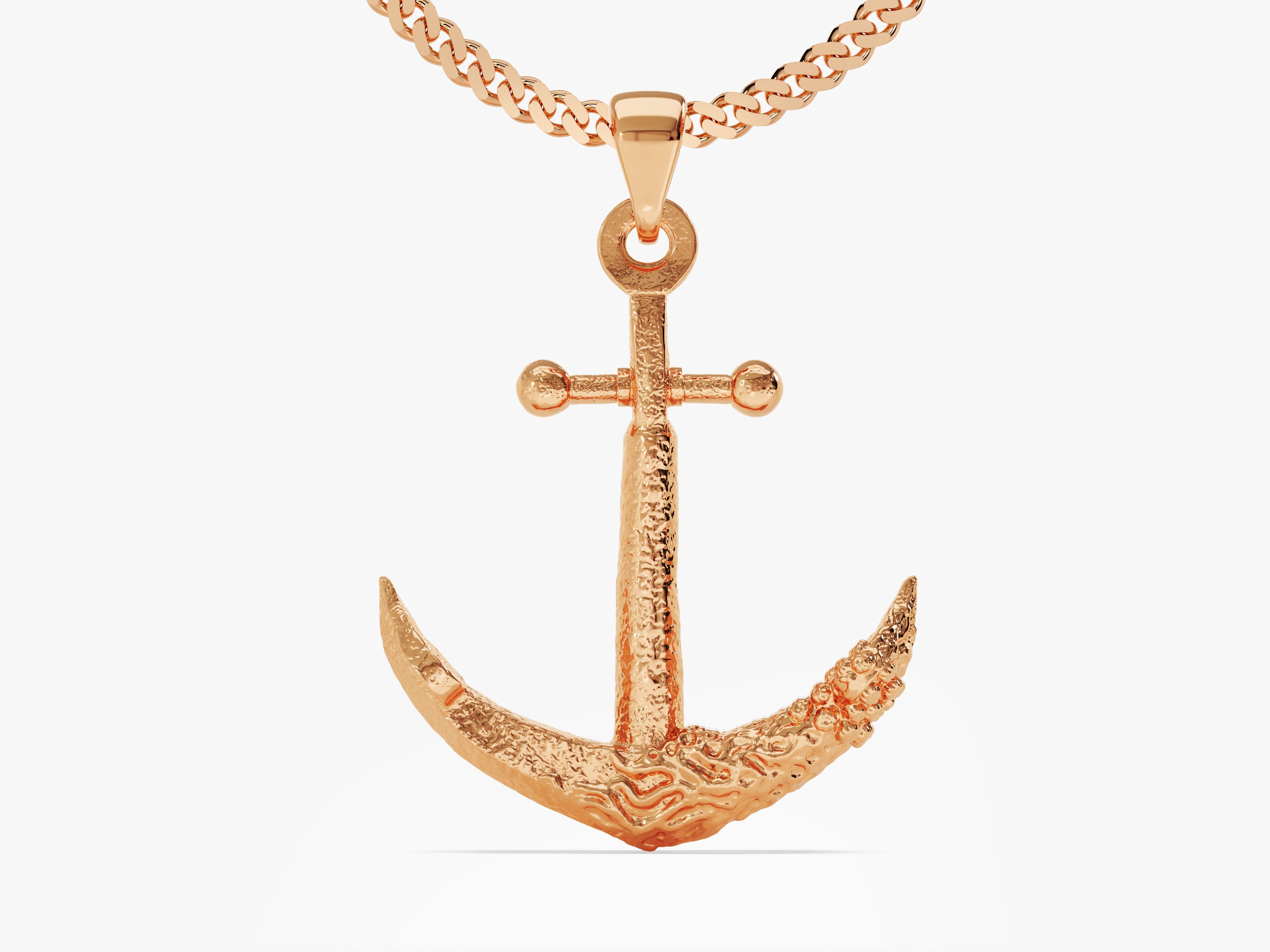 Rose gold anchor pendant necklace for jewelry lovers