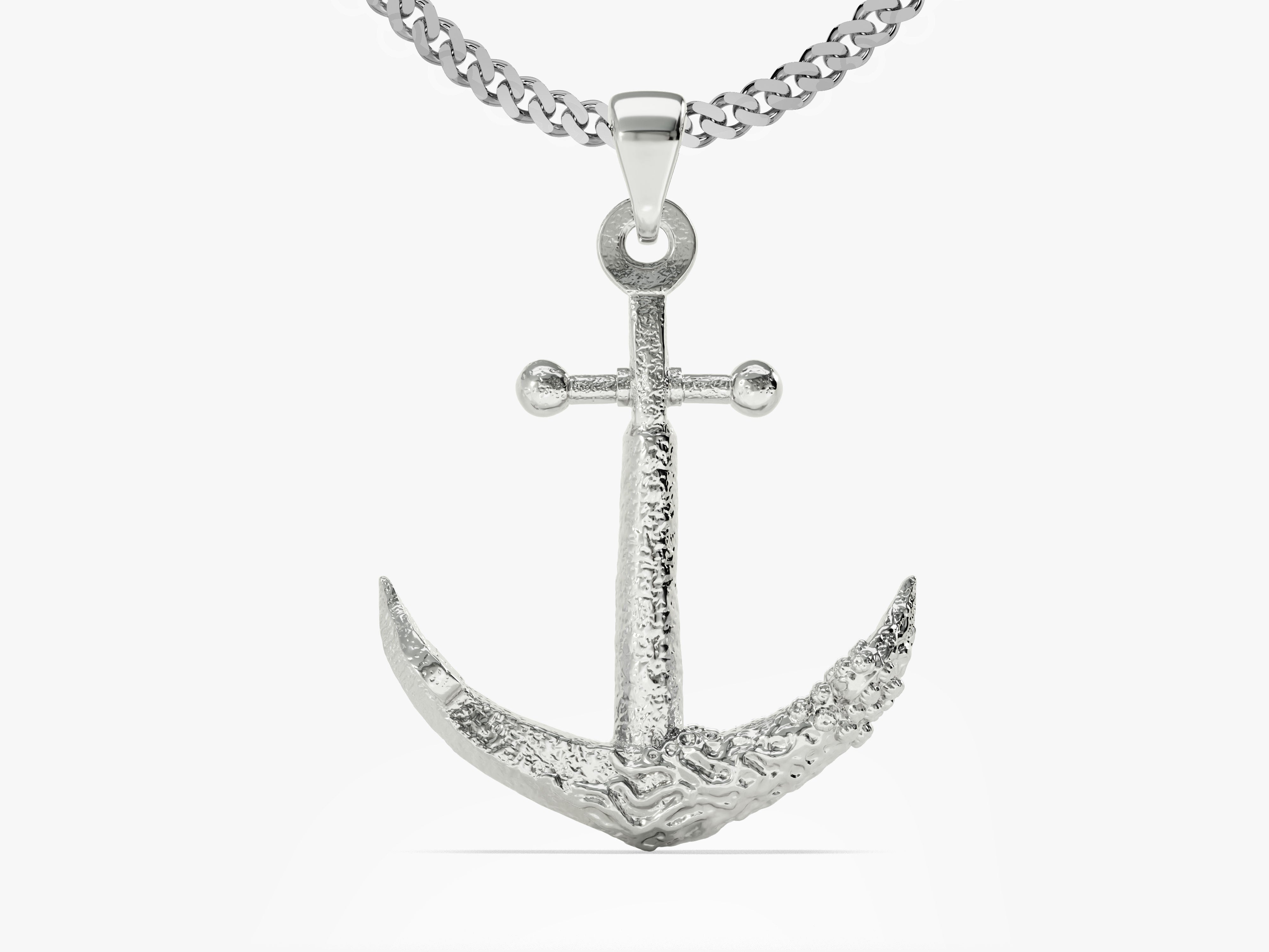 Silver anchor pendant necklace for jewelry brand