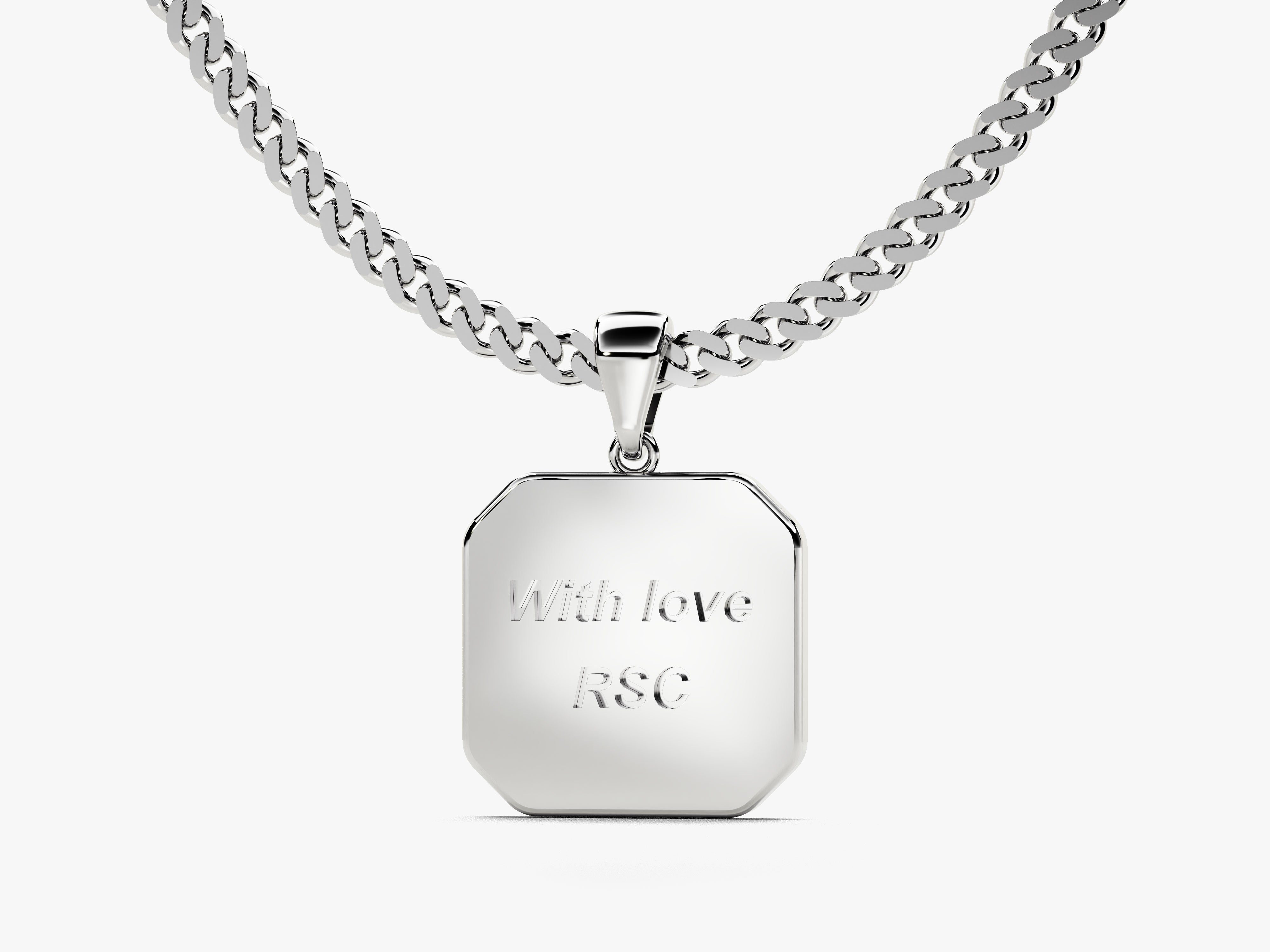 Engraved Message Pendant Necklace - Gold Vermeil
