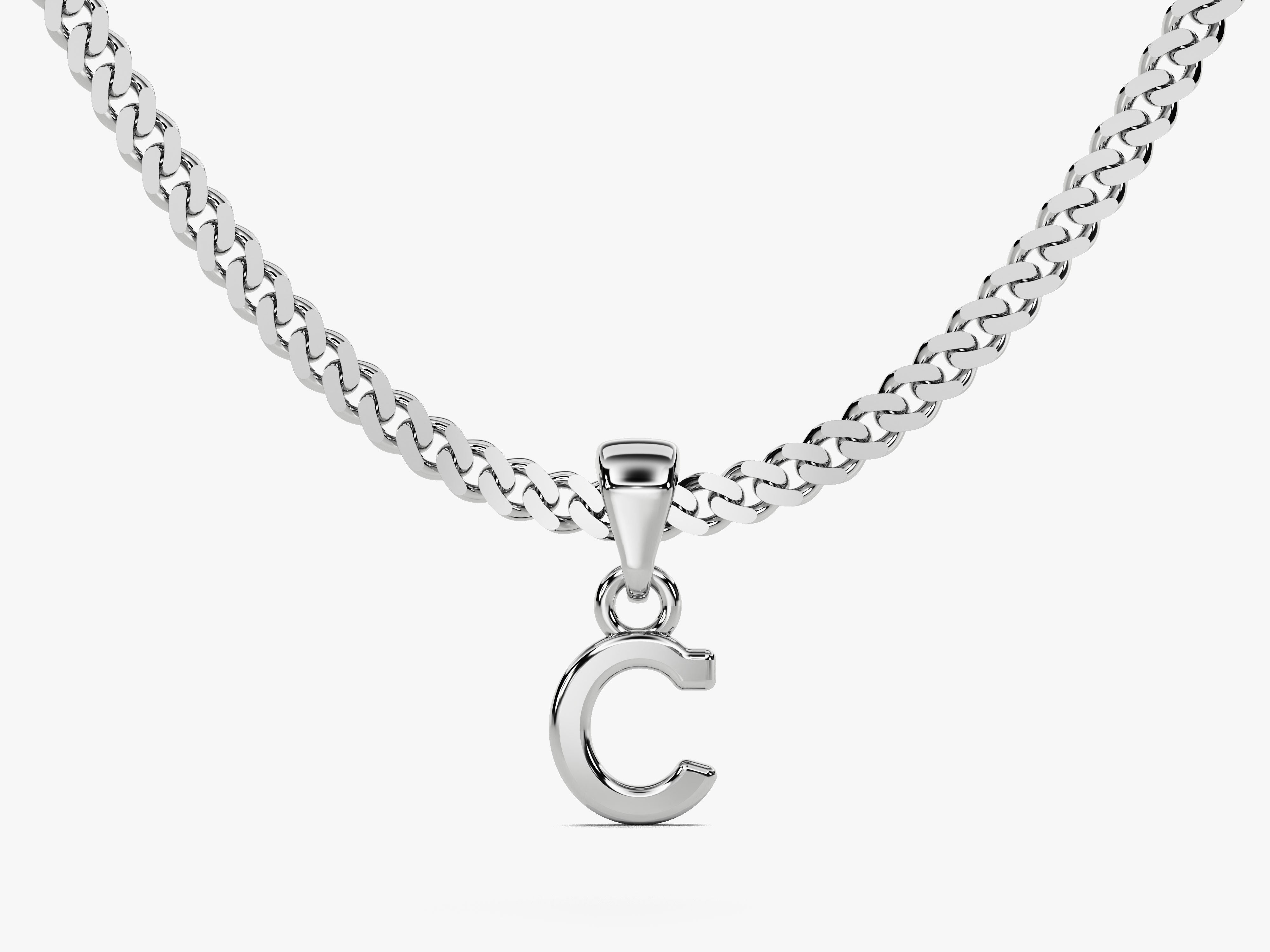 Silver initial 'C' pendant necklace for jewelry lovers